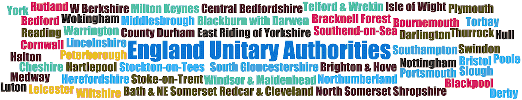 England unitary authorities